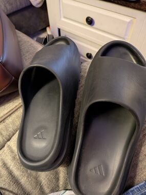 adidas Black Minimalist Slip-On Slides